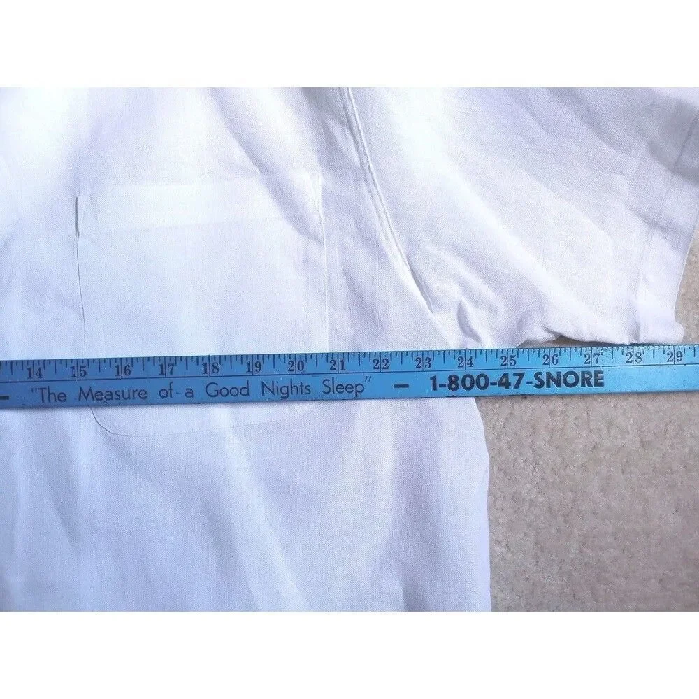 Zini Shirt Men’s 100% Linen White Button Down Sz M (Actual XL?)